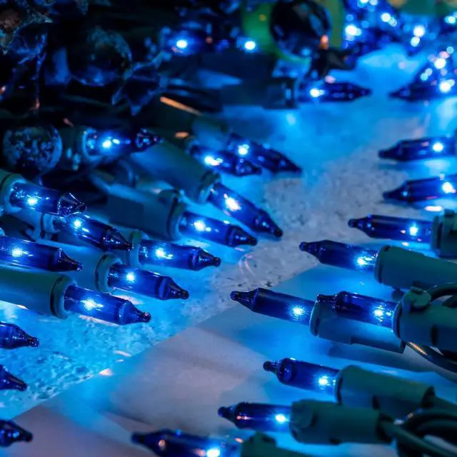 Alt view image 3 of 7 - YULETIME 200 Blue Christmas Lights, Pack of 2 Sets 33 ft 100 Count UL Certified String Lights (Blue)