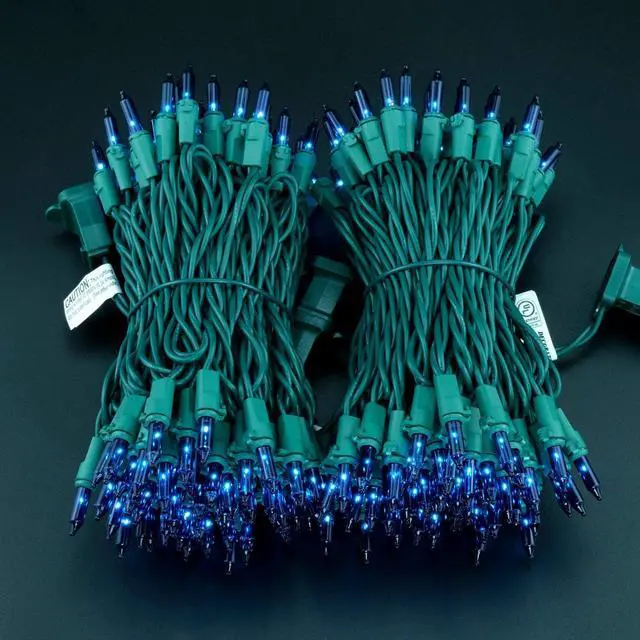 Alt view image 5 of 7 - YULETIME 200 Blue Christmas Lights, Pack of 2 Sets 33 ft 100 Count UL Certified String Lights (Blue)