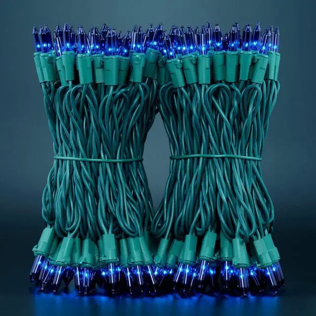 Alt view image 6 of 7 - YULETIME 200 Blue Christmas Lights, Pack of 2 Sets 33 ft 100 Count UL Certified String Lights (Blue)