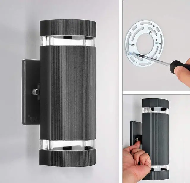 Alt view image 6 of 6 - LMP LED Semi Cylinder Up and Down Lights Outdoor Wall Light,Body in Aluminum Waterproof Outdoor Wall Lamps,3000k 5W with Certificate ETL 1 Pack