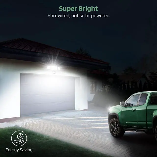 Alt view image 6 of 7 - GLORIOUS-LITE LED Security Lights Motion Sensor Outdoor Lights, 35W 3500LM Hardwired Led Flood Light Outdoor with 3 Adjustable Head, 5500K, IP65 Waterproof for Porch Garage Yard (Not Solar, Brown)