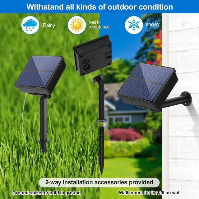 Alt view image 7 of 7 - IMAGE 8 Modes Solar Rope Lights Outdoor String Lights 78.7Foot 20M Waterproof 200LED for Indoor Outdoor Garden Party Patio Lawn Decor White Color