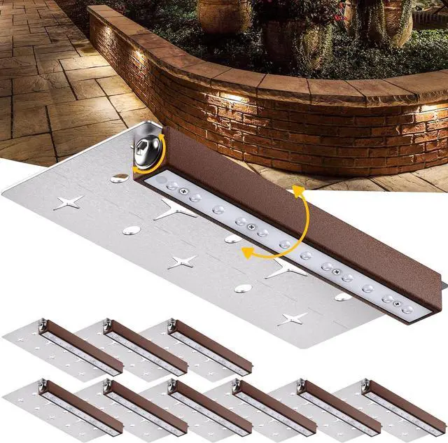 Main image of 10 Pack 7 Inch Landscape Lighting, 2.5W Hardscape Step Lights 12V-36V AC/DC, Low Voltage Outdoor Step Lights, Retaining Wall Lights, IP67 Waterproof Pavers Lights 2700K