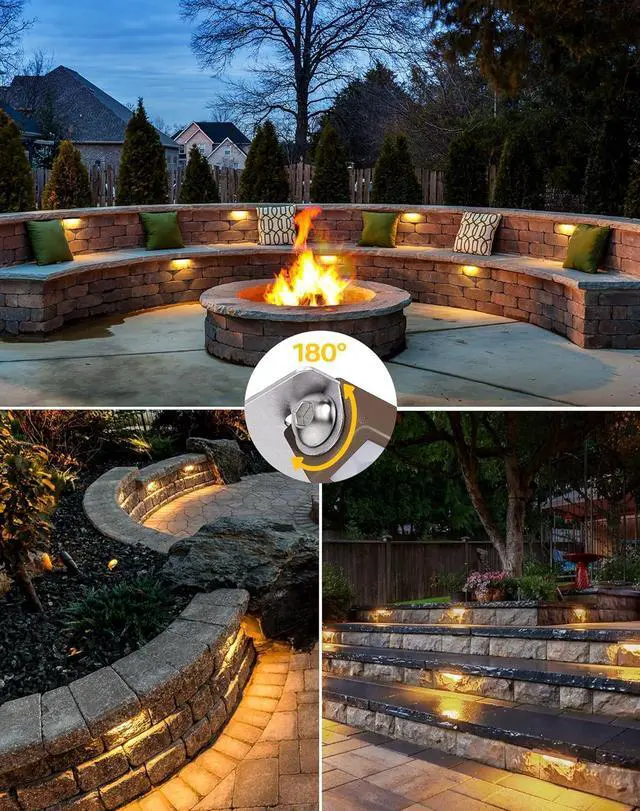 Alt view image 2 of 7 - 10 Pack 7 Inch Landscape Lighting, 2.5W Hardscape Step Lights 12V-36V AC/DC, Low Voltage Outdoor Step Lights, Retaining Wall Lights, IP67 Waterproof Pavers Lights 2700K