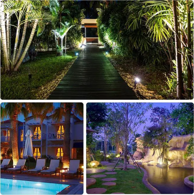 Alt view image 7 of 7 - 5W Low Voltage Landscape Lights Outdoor 12V AC/DC LED Landscape Lighting 3000K Warm White Waterproof Garden Spotlights 500LM COB Landscape Pathway Lights for Yard,Tree (8Pack with Connectors)