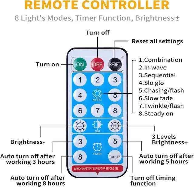 Alt view image 2 of 7 - 32.8 * 6.56FT Large Size Solar Curtain Lights Outdoor, 8 Modes Outdoor Curtain String Light, Solar Garden Christmas Lights Decortions for Patio, Gazebo, Eaves, Fence, Tree, Porch (Warm White)