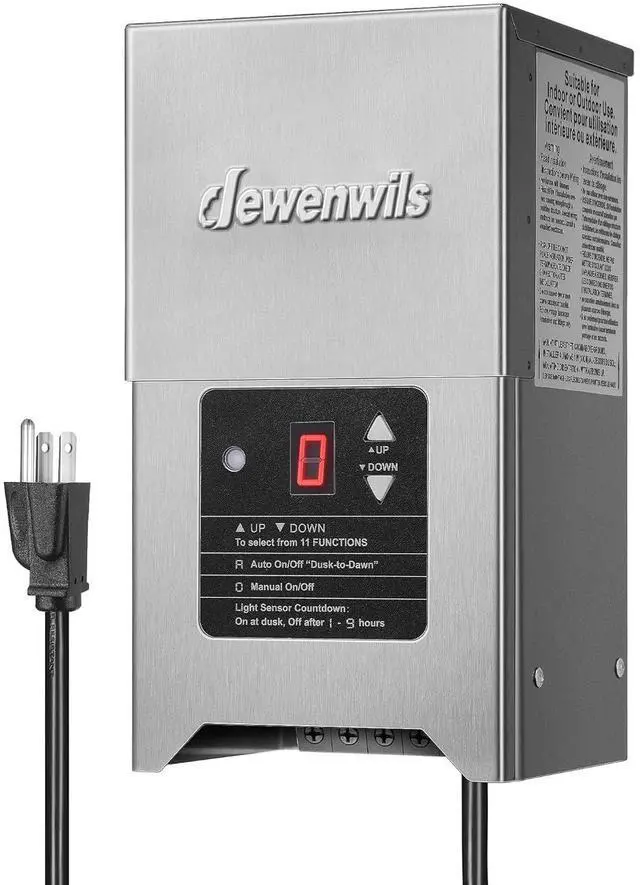 Main image of DEWENWILS 300W Low Voltage Landscape Transformer with Photocell, Low Voltage Transformer 120V AC to 12V/15V AC, Landscape Lighting Transformer for LED Outdoor Lights, Weatherproof, ETL Listed