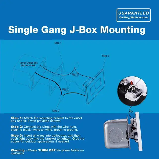 Alt view image 7 of 7 - Outdoor Step Lights 6 Pack Arch, 120V 5CCT Selectable Stair Lights Indoor, Waterproof LED Deck Lights Hardwired Dimmable, Brown Finish Aluminum Outdoor Lighting, ETL Wet Rated