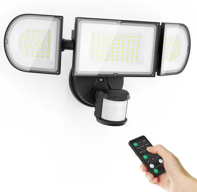 Main image of iMaihom 150W Motion Sensor Outdoor Lights, 15000LM LED Security Lights Motion Sensor Light Outdoor, 3 Adjustable Heads LED Flood Light, Group Remote Control, 3 Mode IP65 Exterior Floodlight for Yard