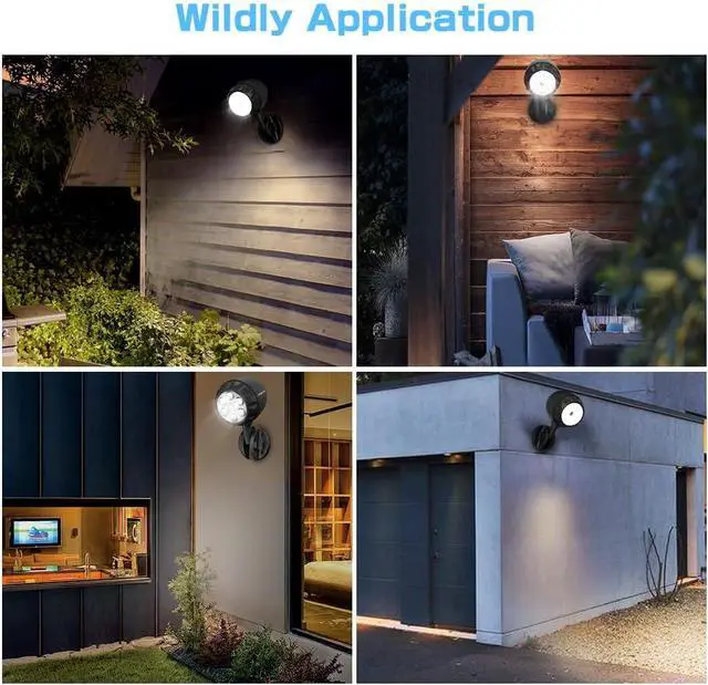 Alt view image 6 of 7 - ASOFTY Wireless Battery Operated Motion Sensor Outdoor Light, 6 LED 1000LM LED Spotlights with Remote Control, IP65 Waterproof 6000K Motion Security Light for Garage Yard Porch and Patio
