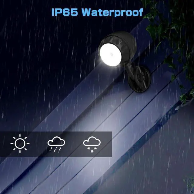 Alt view image 7 of 7 - ASOFTY Wireless Battery Operated Motion Sensor Outdoor Light, 6 LED 1000LM LED Spotlights with Remote Control, IP65 Waterproof 6000K Motion Security Light for Garage Yard Porch and Patio