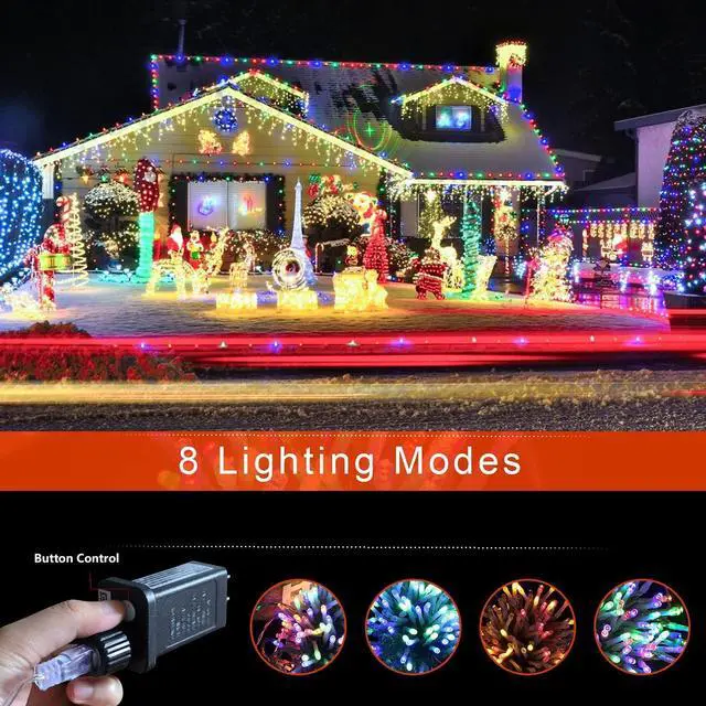 Alt view image 3 of 7 - Christmas Decoration Lights, Outdoor Christmas String Lights 320 LED 11.5 Ft Waterfall Tree Lights with Big Star Topper 8 Light Modes for Christmas New Year Holiday Garden Yard Indoor Outdoor Decor