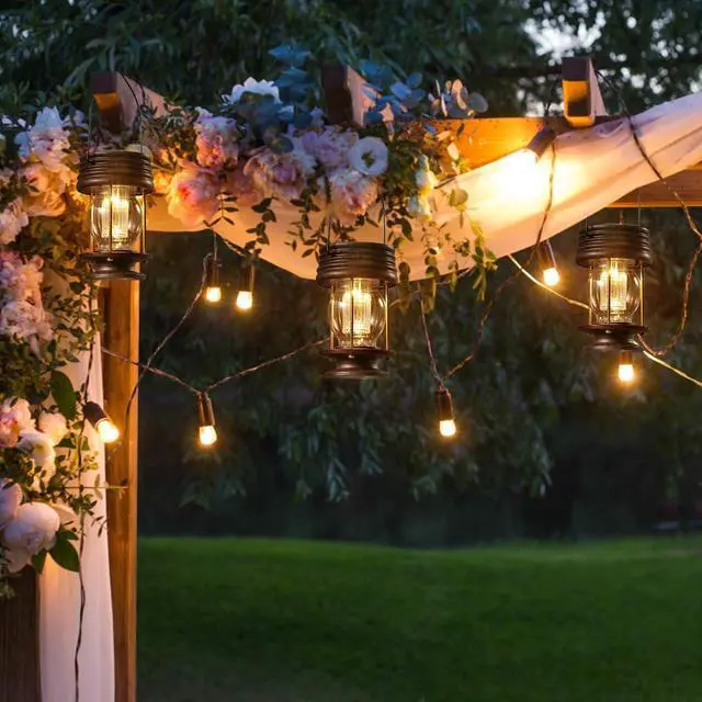 Alt view image 5 of 7 - pearlstar Solar Lanterns Outdoor Waterproof Hanging Solar Lights with Handle for Garden Patio Yard Backyard Pathway Porch Driveway Decoration, Outside Table Lamp,2 Pack 5.5" H (Warm Lights)