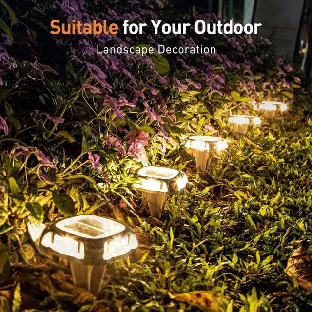 Alt view image 3 of 7 - AGPTEK Metal Multi-Colors In 1 Solar Driveway Lights Outdoor 10 Pack, Aluminum RGB Deck Dock Marine LED Solar Powered Waterproof Decorative Marker Security Light for Garden, Yard, Step, Sidewalk, Path