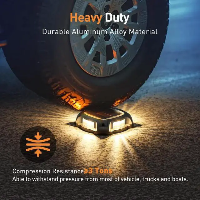 Alt view image 6 of 7 - AGPTEK Metal Multi-Colors In 1 Solar Driveway Lights Outdoor 10 Pack, Aluminum RGB Deck Dock Marine LED Solar Powered Waterproof Decorative Marker Security Light for Garden, Yard, Step, Sidewalk, Path