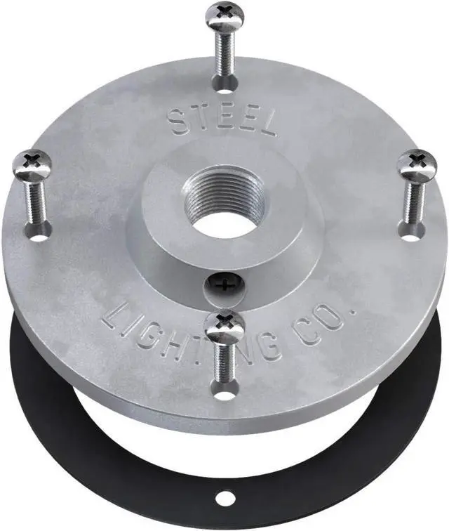 Alt view image 7 of 7 - Steel Lighting Co. Topanga Barn Light | Outdoor Wall Mounted | Farmhouse Garage Light Made in America | 14 inch Dome | 23 inch Gooseneck | Galvanized Exterior/Galvanized Interior