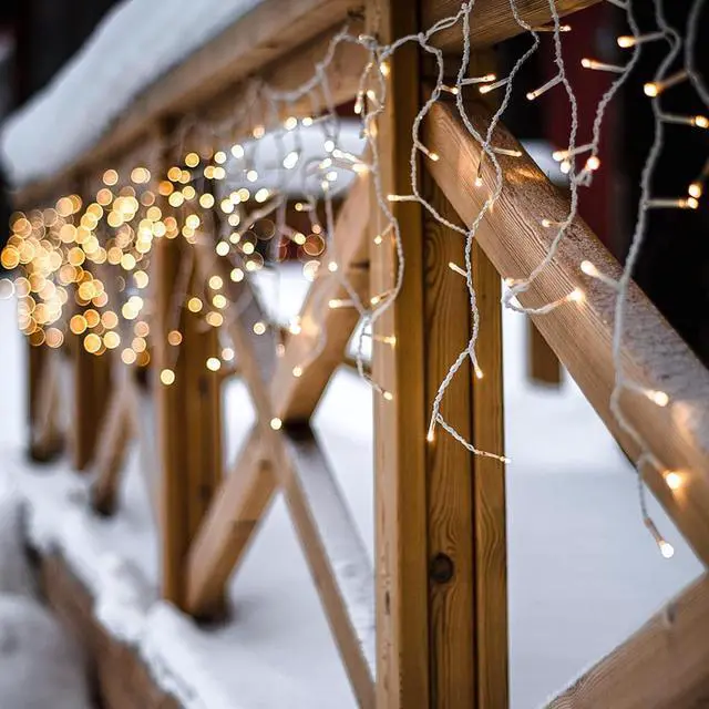 Alt view image 4 of 6 - Lomotech Christmas Icicle Lights - 32Ft 8 Modes Waterproof Christmas Lights Connectable with Timer for Holiday, Wedding Party, Eaves, Christmas Decorations (Warm White)