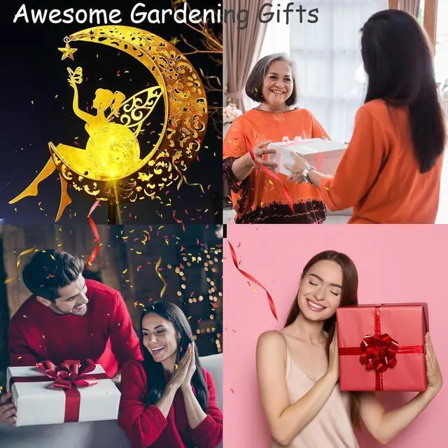 Alt view image 6 of 6 - Solar Fairy Garden Decor for Outside,Solar Garden Lights Outdoor Decorative, Garden Statues Decor,Yard Decor,Patio Lawn Ornaments,Metal Yard Art,Unique Angel Gifts for Women,Mom Grandma,1PC