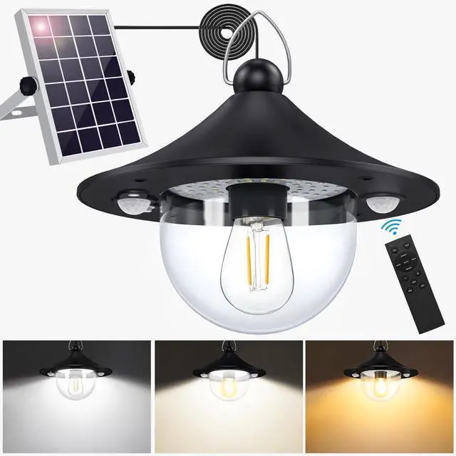 Main image of Solar Shed Light Outdoor Indoor 3000LM Solar Lights Daytime Available with Remote Control, Double Motion Sensor & 5 Lighting Modes, Solar Indoor Lights for Gazebo, Shed, Garage, Barn