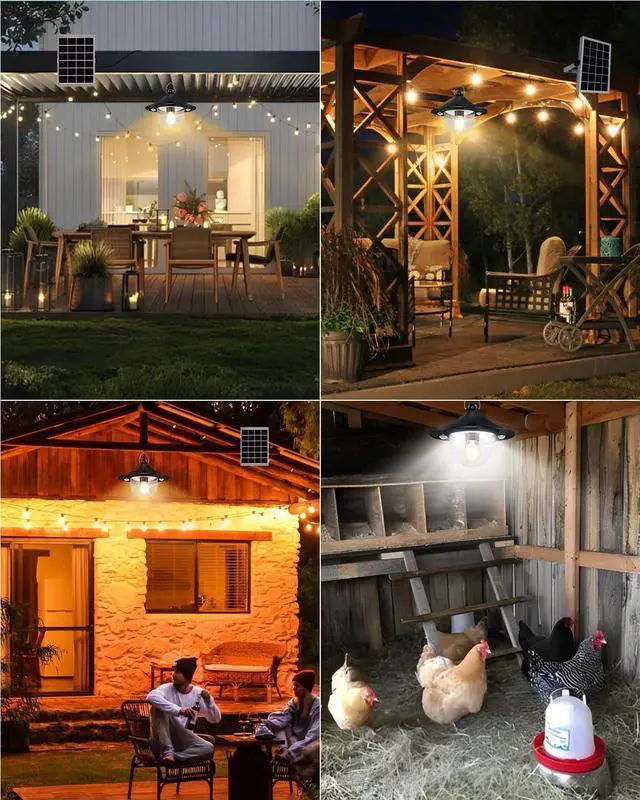 Alt view image 6 of 7 - Solar Shed Light Outdoor Indoor 3000LM Solar Lights Daytime Available with Remote Control, Double Motion Sensor & 5 Lighting Modes, Solar Indoor Lights for Gazebo, Shed, Garage, Barn