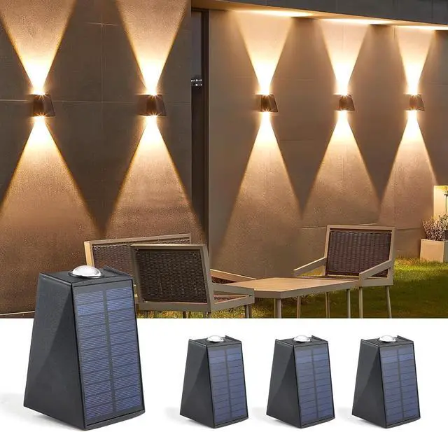 Main image of LUHLEE Solar Wall Lights Outdoor Waterproof IP65,Up & Down Wall Sconce Lights up and Down,3000K Warm Solar Lights Outdoor for House Porch Pergola Garden Patio Fence (Warm White, 4 Pack)