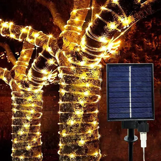 Alt view image 7 of 7 - New Upgraded Solar Rope Lights Outdoor Waterproof 105ft 300 LED Solar Powered String Lights with Remote Timing Dimmable 19 Modes Fairy Lights for Outside Pool Tree Yard Christmas Decor (300LED-Warm)