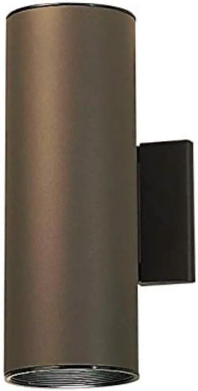 Main image of Kichler Cylinders 12" 2-Light Outdoor Cylinder Wall Sconce in Architectural Bronze, (12" H x 4.75" W), 9244AZ