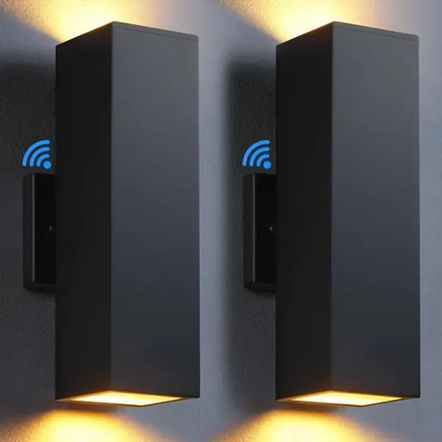 Main image of SHIMR Outdoor Wall Lights Dusk to Dawn 2 Pack, ETL Listed Outdoor Light Fixture Wall Mount, Aluminum Anti-Rust Up and Down Outside Lights for House Porch Garage Patio, LED Bulbs Include