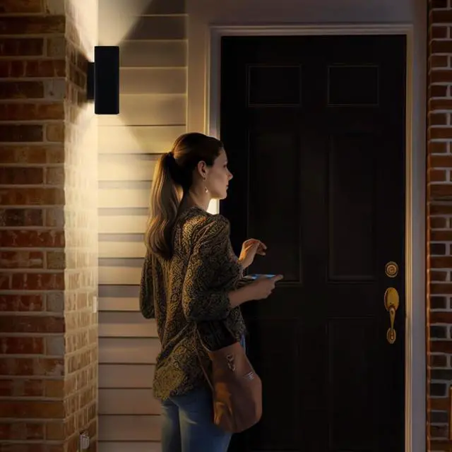 Alt view image 6 of 7 - SHIMR Outdoor Wall Lights Dusk to Dawn 2 Pack, ETL Listed Outdoor Light Fixture Wall Mount, Aluminum Anti-Rust Up and Down Outside Lights for House Porch Garage Patio, LED Bulbs Include