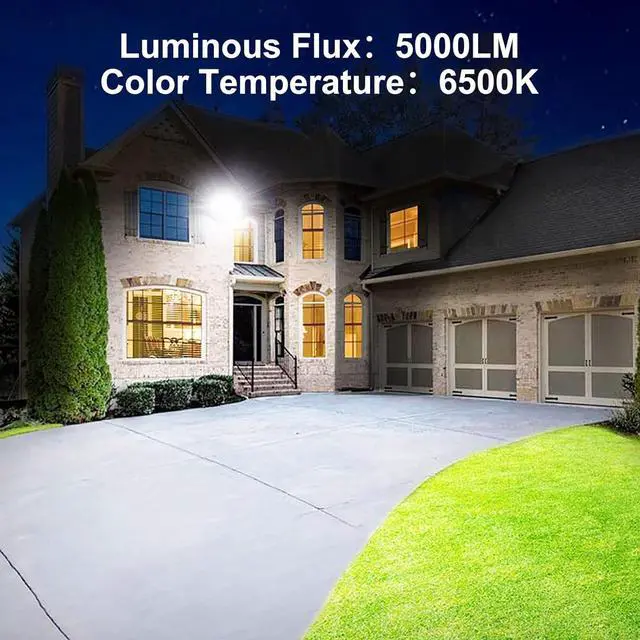 Alt view image 5 of 7 - 2 Pack 60W Led Outdoor Flood Light, Exterior Flood Lights, Plug in Flood Light, for Yard, Stadium, Playground, Lawn,Garden, Garages,Basketball Court