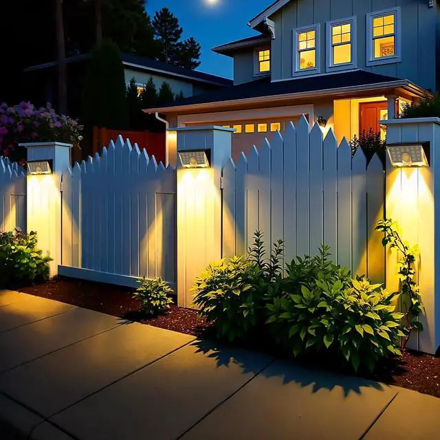 Alt view image 2 of 7 - JSOT Solar Fence Lights Outdoor, 4 Modes Solar Lights Outdoor Waterproof IP65, 6Pack Motion Sensor Bright Wall Security Lighting for Outside Yard Front Door Fence - Cool White