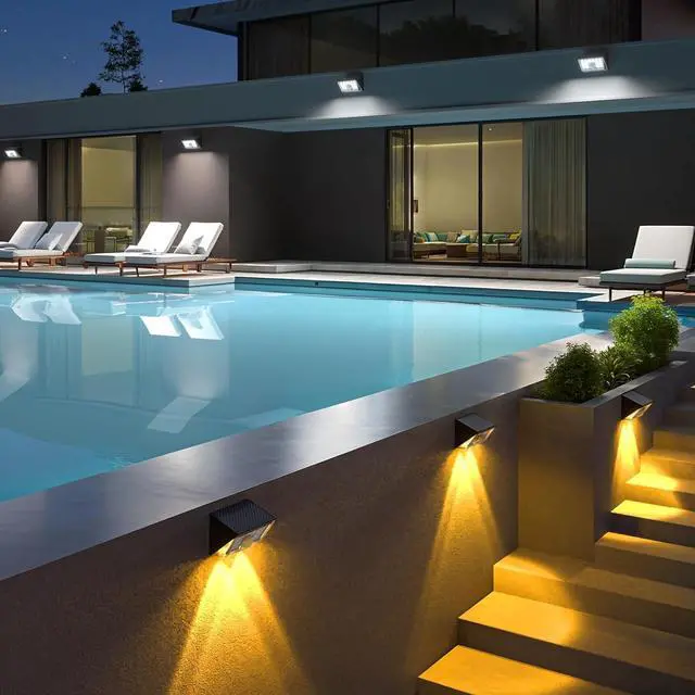 Alt view image 3 of 7 - JSOT Solar Fence Lights Outdoor, 4 Modes Solar Lights Outdoor Waterproof IP65, 6Pack Motion Sensor Bright Wall Security Lighting for Outside Yard Front Door Fence - Cool White