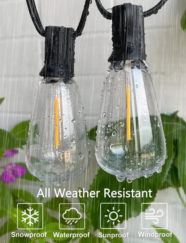 Alt view image 3 of 7 - SUFEIMAS Outdoor String Lights Waterproof 400FT (100ft*4) shatterproof Patio Lights for Outside with 212 Vintage dimmable LED Edison Bulbs,Backyard Lights for Fence Garden,Balcony Porch Party Bistro
