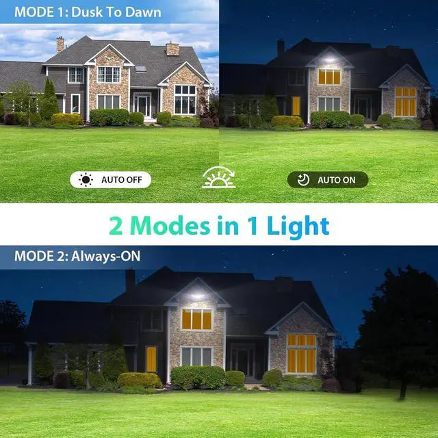 Alt view image 3 of 7 - iMaihom 5 Adjustable Heads Dusk to Dawn Led Outdoor Lighting, 55W Flood Lights Outdoor with Remote Control, 5000LM 6500K Photocell Floodlights, IP65 Waterproof Exterior Security Light for Yard (White)