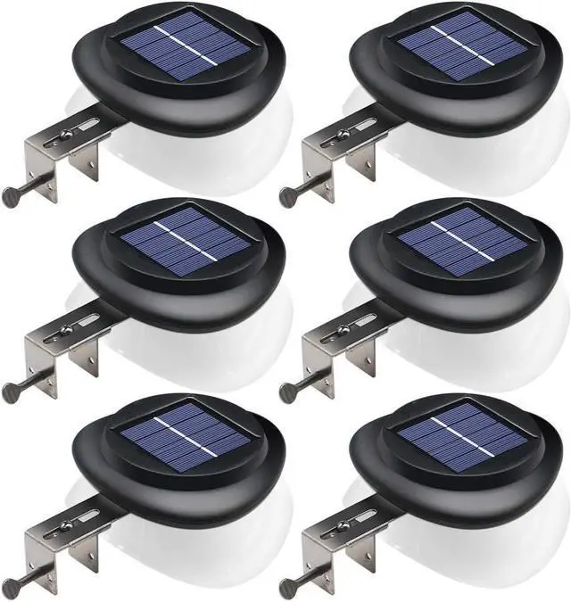 Main image of DBF Outdoor Solar Gutter Lights - Solar Fence Lights Outdoor Waterproof LED Deck Lighting Wall Mount Decorative Auto On/Off for Eaves Yard Garage Garden Deck Patio Railing (6 Pack)