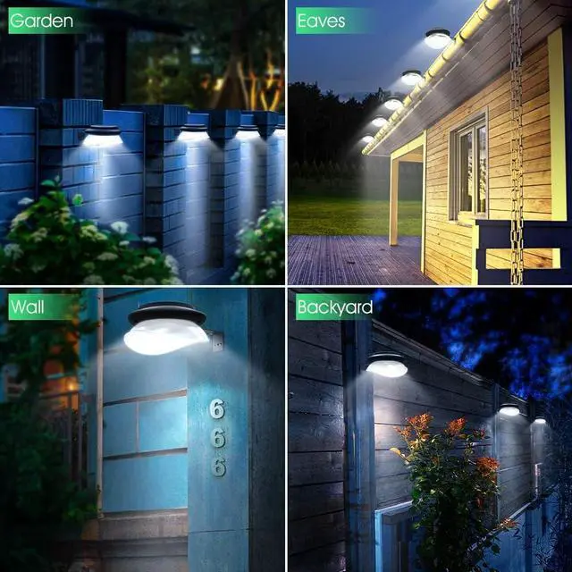 Alt view image 2 of 5 - DBF Outdoor Solar Gutter Lights - Solar Fence Lights Outdoor Waterproof LED Deck Lighting Wall Mount Decorative Auto On/Off for Eaves Yard Garage Garden Deck Patio Railing (6 Pack)