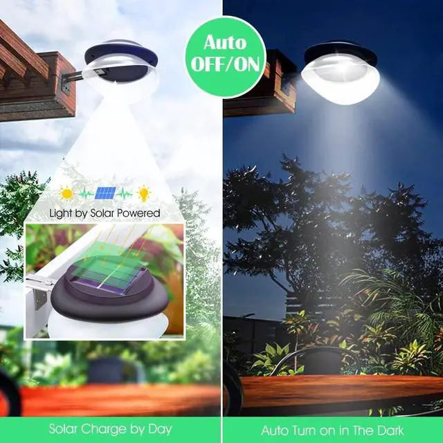 Alt view image 3 of 5 - DBF Outdoor Solar Gutter Lights - Solar Fence Lights Outdoor Waterproof LED Deck Lighting Wall Mount Decorative Auto On/Off for Eaves Yard Garage Garden Deck Patio Railing (6 Pack)