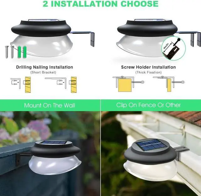 Alt view image 5 of 5 - DBF Outdoor Solar Gutter Lights - Solar Fence Lights Outdoor Waterproof LED Deck Lighting Wall Mount Decorative Auto On/Off for Eaves Yard Garage Garden Deck Patio Railing (6 Pack)