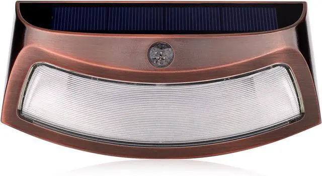 Alt view image 4 of 7 - XTF2015 Solar Step Lights Outdoor, Motion Sensor Lights, Copper Outdoor Step Lights, Waterproof LED Solar Light for Stair, Patio, Yard, Fence, Walkways, Outside Wall (2 Pack, Warm White)