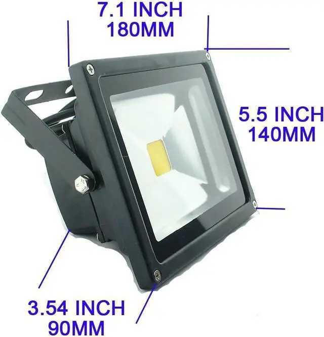 Alt view image 3 of 3 - QUANS 20W 12V 24V AC DC Ultra Bright White LED Security Wash Flood Light Floodlight Lamp High Power Black Case Waterproof IP65 Superbright 6000K 6500K (Cool White), 12-24V Input Low Voltage