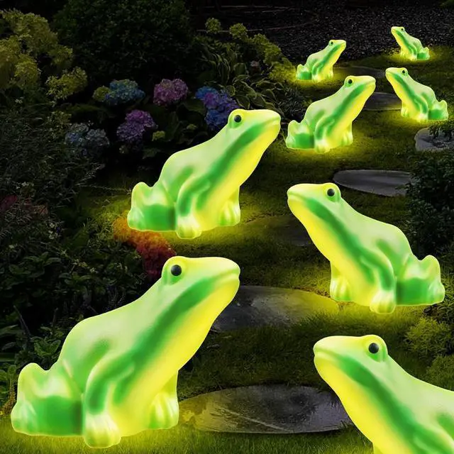 Main image of Solar Frog Path Lights Outdoor for Garden Art Decor,6PACKS Frog Easter Gifts Decorations,Frog Lights for Housewarming Gifts,Lawn Ornament,Garden Decor Gifts for House,Women,Mom Day,Grandma