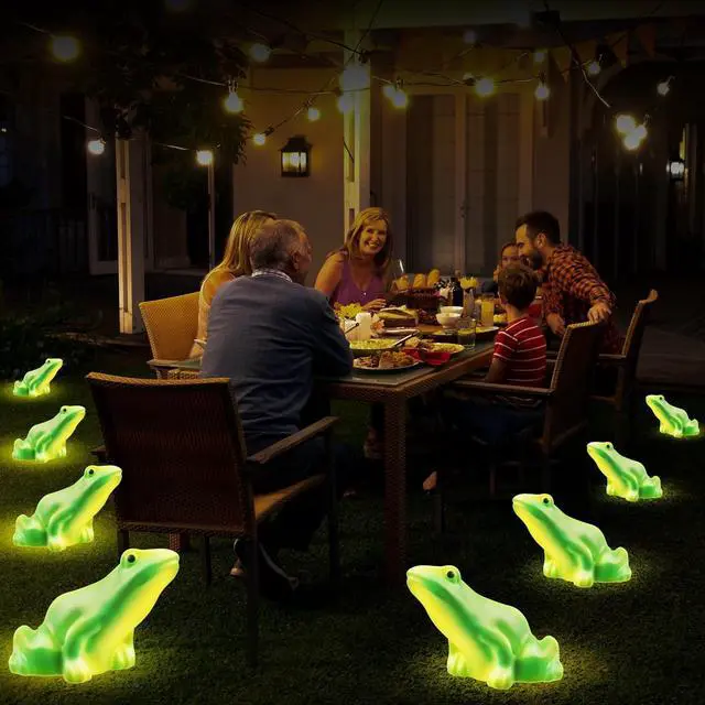 Alt view image 3 of 7 - Solar Frog Path Lights Outdoor for Garden Art Decor,6PACKS Frog Easter Gifts Decorations,Frog Lights for Housewarming Gifts,Lawn Ornament,Garden Decor Gifts for House,Women,Mom Day,Grandma
