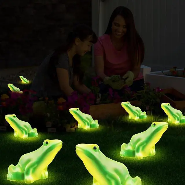Alt view image 7 of 7 - Solar Frog Path Lights Outdoor for Garden Art Decor,6PACKS Frog Easter Gifts Decorations,Frog Lights for Housewarming Gifts,Lawn Ornament,Garden Decor Gifts for House,Women,Mom Day,Grandma