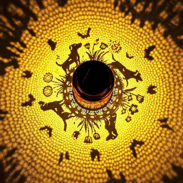 Alt view image 2 of 7 - Solar Lanterns Outdoor Waterproof Garden Decor Dog Solar Lights Gifts for Women Men Mom Hanging Lantern LED Light Metal Dog Decoration Outside for Yard,Lawn,Porch,Patio,Tabletop