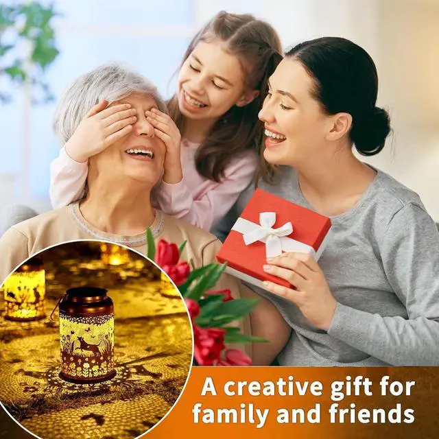 Alt view image 7 of 7 - Solar Lanterns Outdoor Waterproof Garden Decor Dog Solar Lights Gifts for Women Men Mom Hanging Lantern LED Light Metal Dog Decoration Outside for Yard,Lawn,Porch,Patio,Tabletop