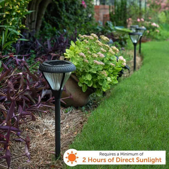 Alt view image 3 of 7 - Gama Sonic Premier Outdoor Pathway Garden Landscape Light with 2 Color LEDs, Warm White and Bright White, Black, Heavy Duty Cast Aluminum, 50 Lumens, 2-Pack (239002)