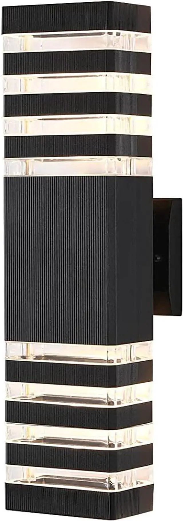 Main image of 18.3inch 1pack LED Square Up&Down Wall Lights 24W 4000K Day White Outdoor Wall Light Aluminum Body Waterproof IP65 led Porch Light for House Patio Garage Garden No Sensor