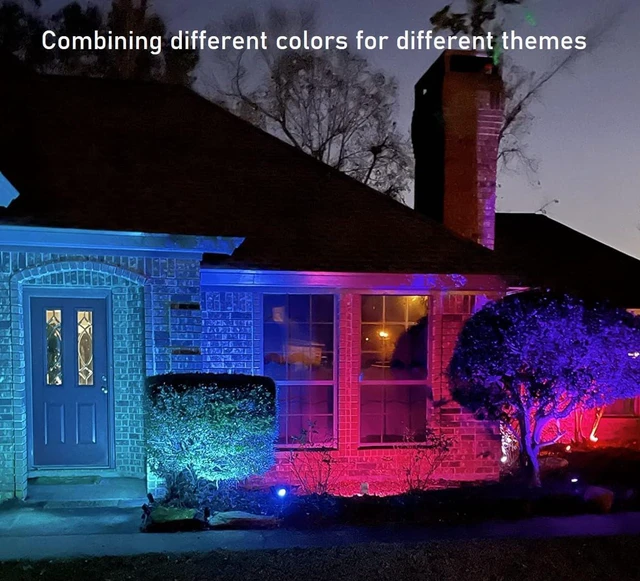 Alt view image 4 of 7 - Color LED Outdoor Landscape Spotlight - Waterproof Remote Spot Lights for Yard Tree House Christmas Lighting, 120V 10W, Dual Mode