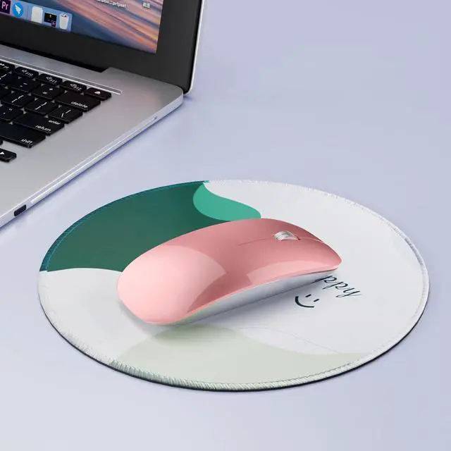 Alt view image 7 of 7 - Uiosmuph G11 Wireless Mouse, USB C Rechargeable Computer Mouse, Slim Silent Mice 2.4GHz Optical with USB Nano Receiver and Type C Receiver for Laptop/Mac/PC - Rose Gold