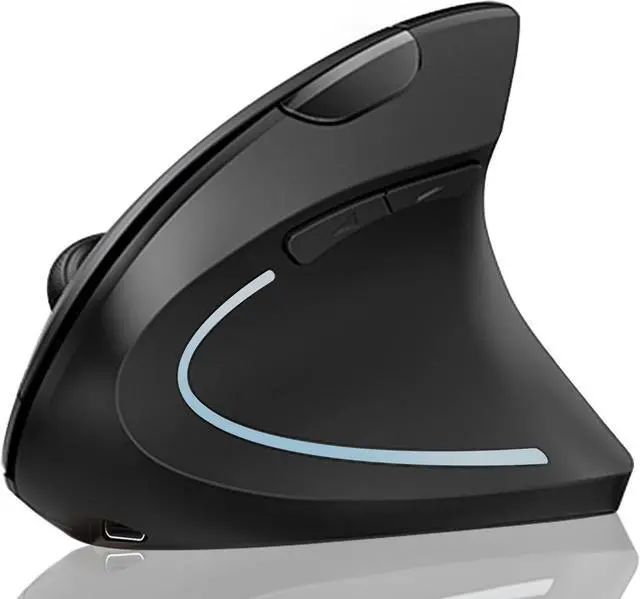 Main image of Lekvey Ergonomic Mouse, Vertical Wireless Mouse: Rechargeable Optical Carpal Tunnel Mice with 2.4G USB Receiver, 1000/1200 / 1600 DPI, 6 Buttons, for Laptop, Computer, PC, Desktop, Notebook, Black